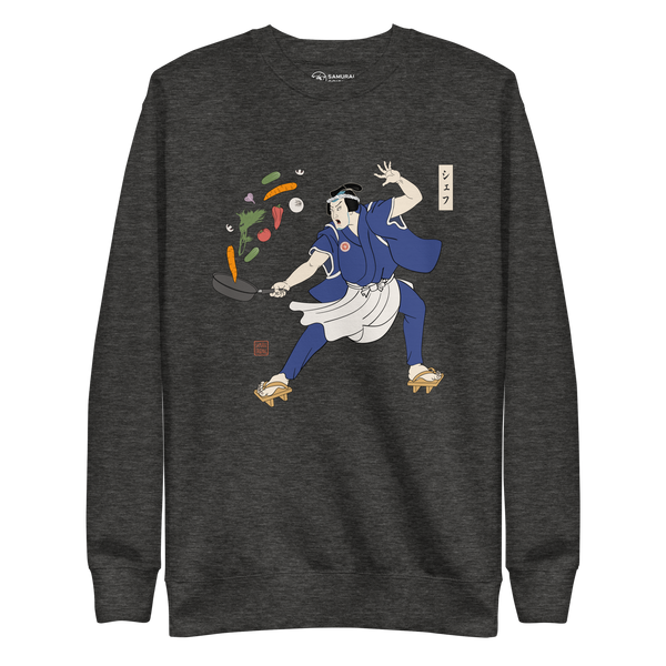 Samurai Chef Japanese Ukiyo-e Unisex Premium Sweatshirt - Samurai Original