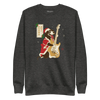 Dachshund Play Guitar Christmas Japanese Ukiyo-e Unisex Premium Sweatshirt - Charcoal Heather / S