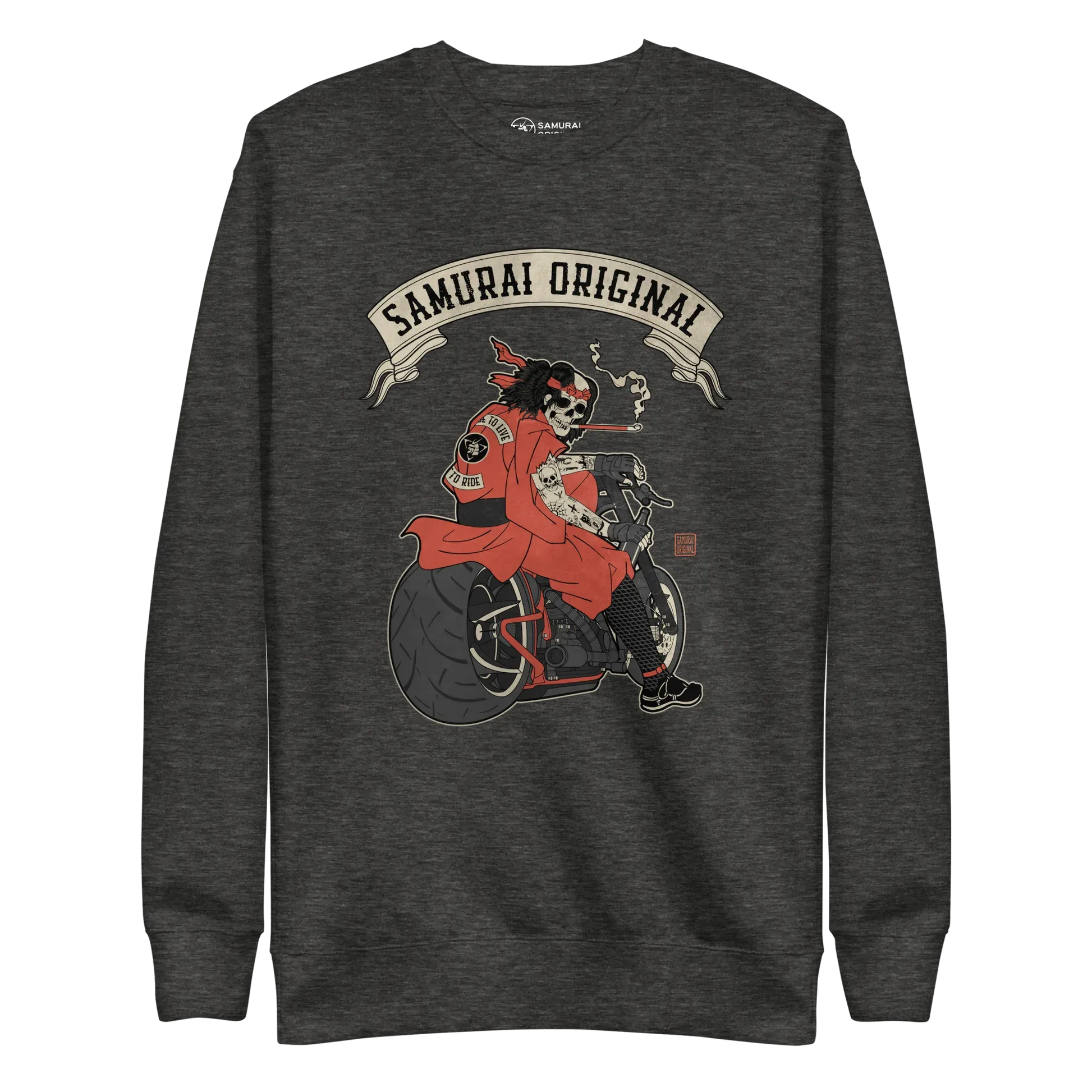 Samurai Choppers Biker Japanese Ukiyo-e Unisex Premium Sweatshirt - Samurai Original