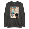 Cat Programmer Ukiyo-e Unisex Premium Sweatshirt - Charcoal Heather / S