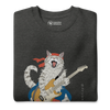 Cat Playing Guitar Japanese Ukiyo-e Unisex Premium Sweatshirt -