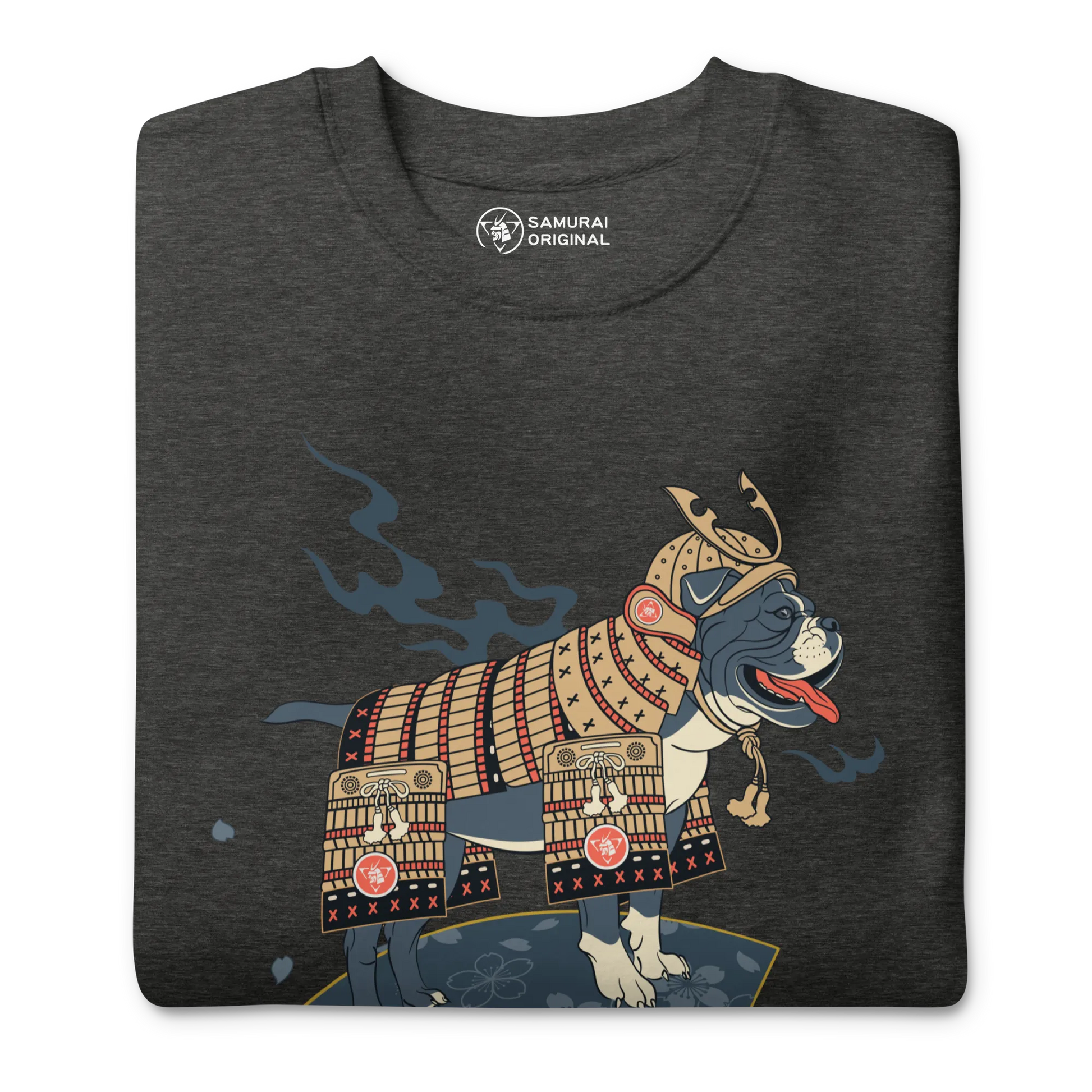 Samurai Bulldog Japanese Ukiyo-e Unisex Premium Sweatshirt - Samurai Original