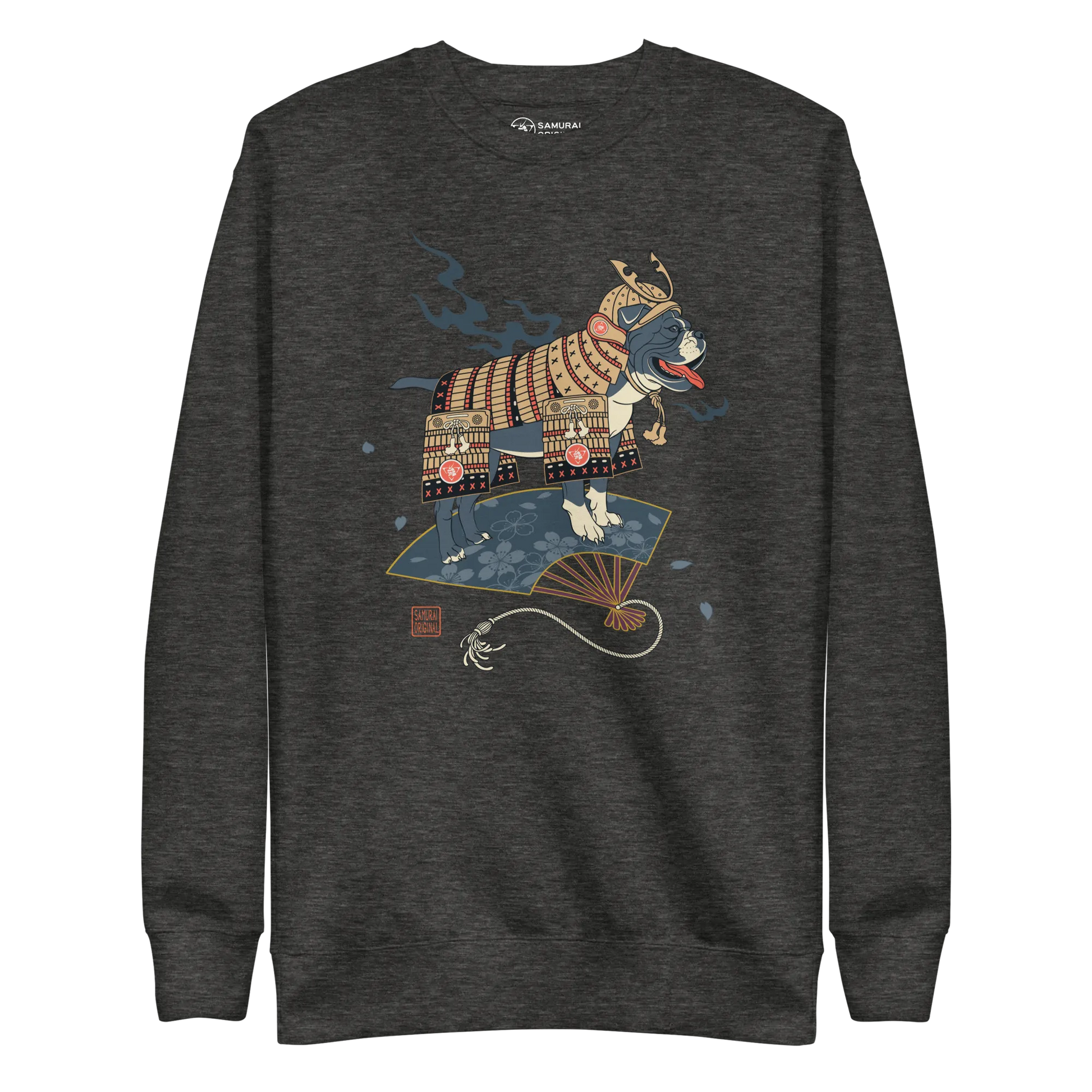 Samurai Bulldog Japanese Ukiyo-e Unisex Premium Sweatshirt - Samurai Original