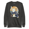 Cat Samurai Ukiyo-e Funny Unisex Premium Sweatshirt