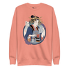 Geisha Barista Ukiyo-e Unisex Premium Sweatshirt - Dusty Rose / S