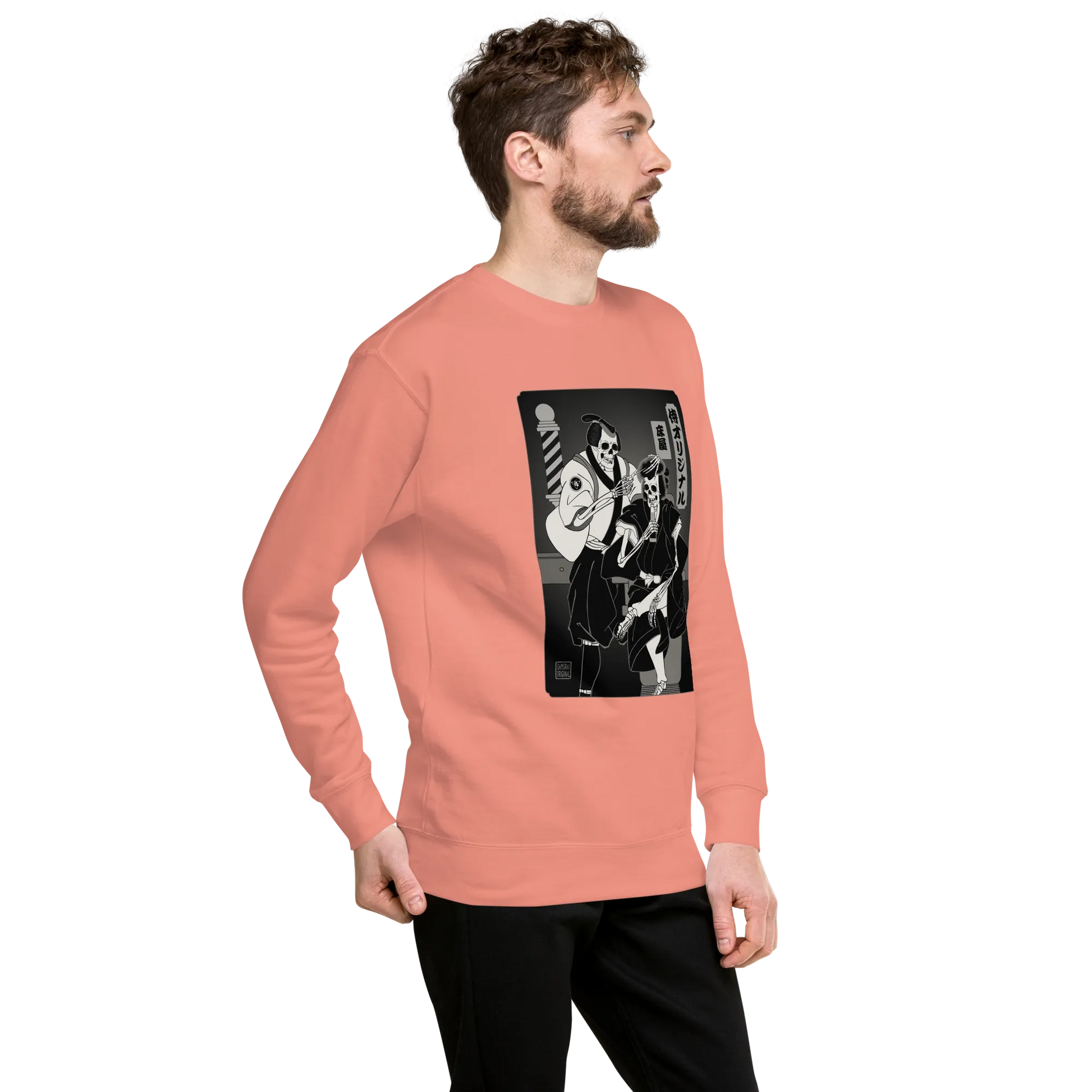 Samurai Barber Japanese Ukiyo-e Unisex Premium Sweatshirt - Samurai Original