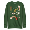 Koi Fish Japanese Ukiyo-e Unisex Premium Sweatshirt - Forest Green / S