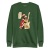 Dachshund Play Guitar Christmas Japanese Ukiyo-e Unisex Premium Sweatshirt - Forest Green / S