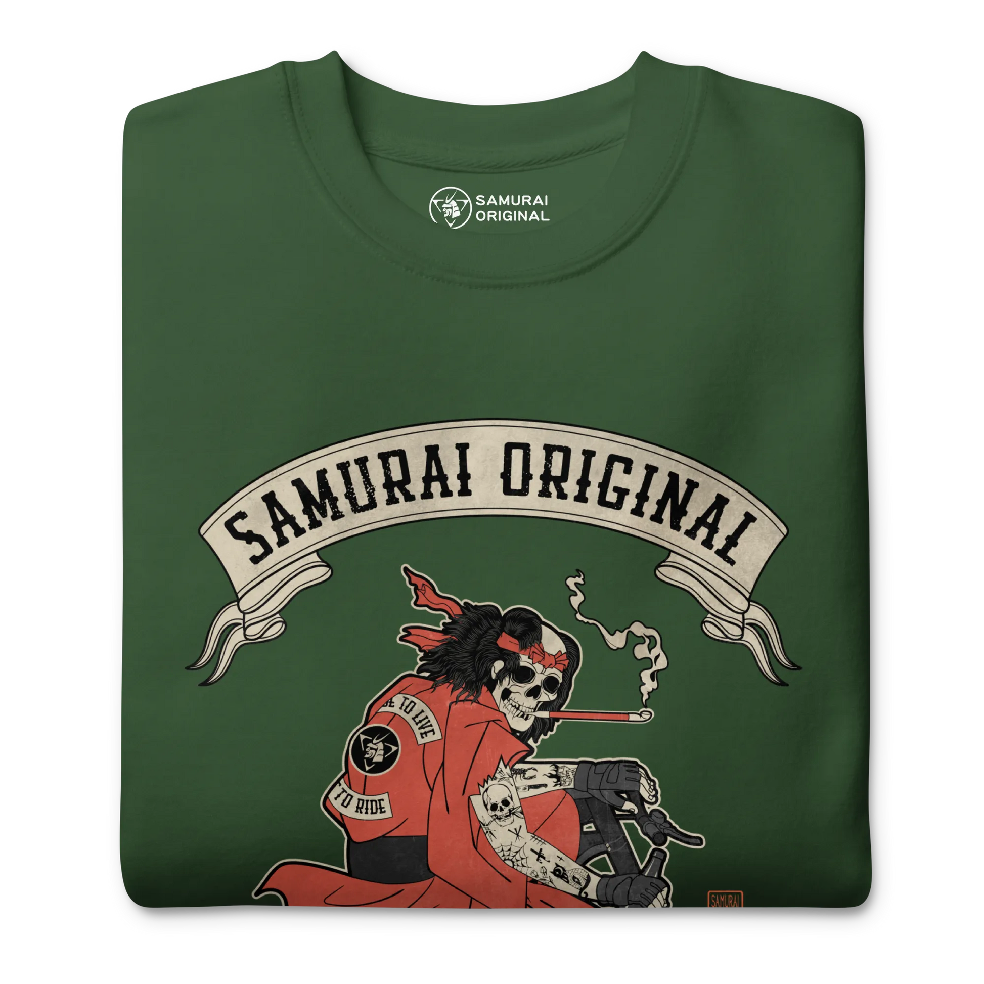 Samurai Choppers Biker Japanese Ukiyo-e Unisex Premium Sweatshirt - Samurai Original