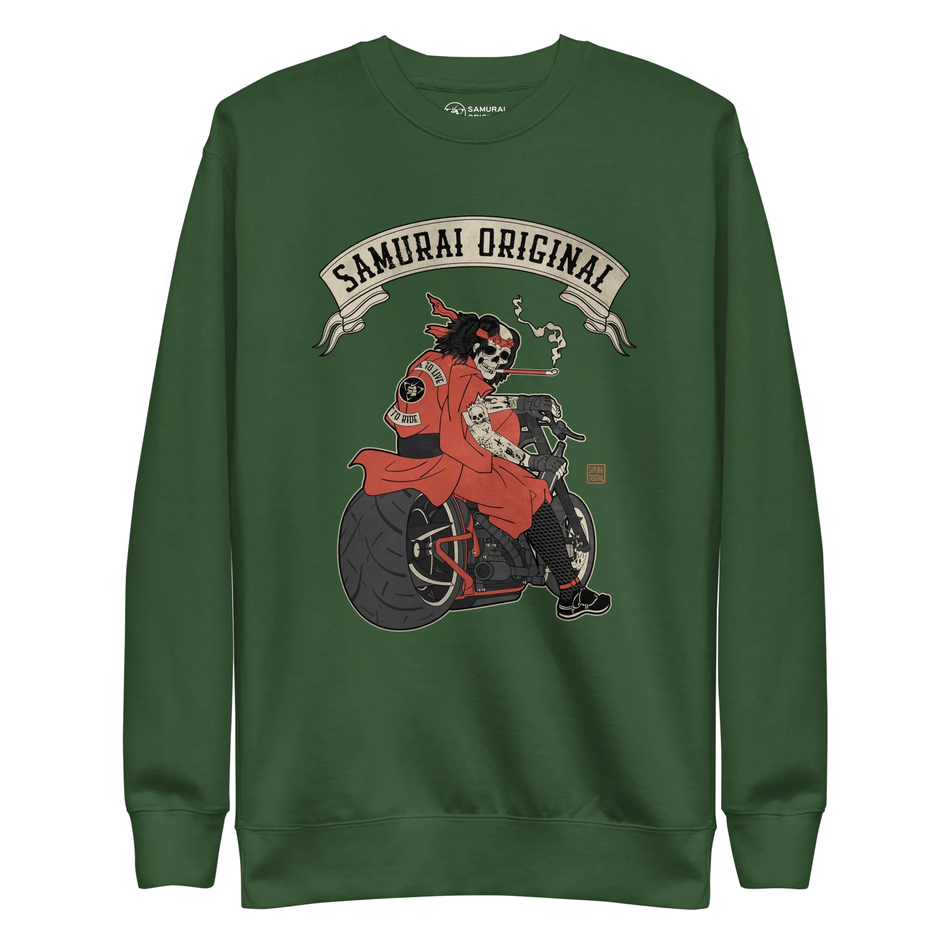 Samurai Choppers Biker Japanese Ukiyo-e Unisex Premium Sweatshirt - Samurai Original