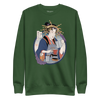 Geisha Barista Ukiyo-e Unisex Premium Sweatshirt - Forest Green / S