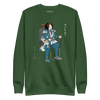 Samurai Hiking Japanese Ukiyo-e Unisex Premium Sweatshirt - Forest Green / S