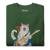 Cat Playing Guitar Japanese Ukiyo-e Unisex Premium Sweatshirt -