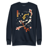 Koi Fish Japanese Ukiyo-e Unisex Premium Sweatshirt - Navy Blazer / S