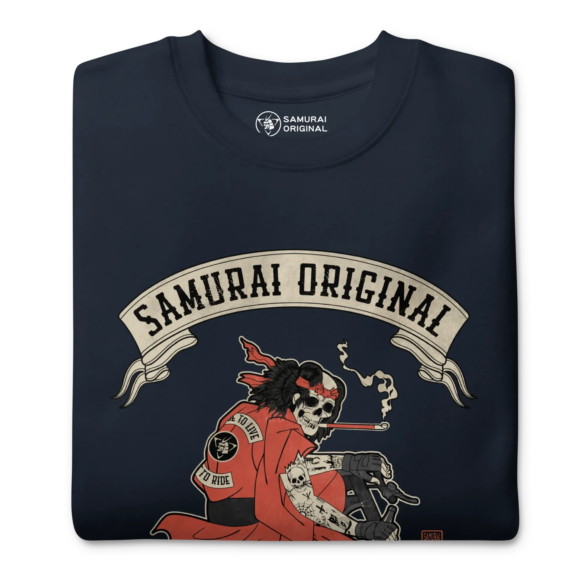 Samurai Choppers Biker Japanese Ukiyo-e Unisex Premium Sweatshirt - Samurai Original