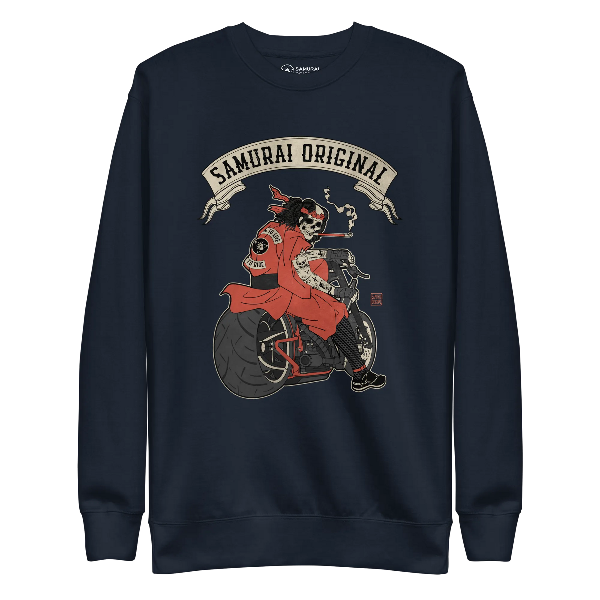 Samurai Choppers Biker Japanese Ukiyo-e Unisex Premium Sweatshirt - Samurai Original