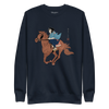 Onna Bugeisha Riding Horse Japanese Ukiyo-e Unisex Premium Sweatshirt - Samurai Original