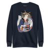 Geisha Barista Ukiyo-e Unisex Premium Sweatshirt - Navy Blazer / S