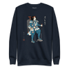 Samurai Hiking Japanese Ukiyo-e Unisex Premium Sweatshirt - Navy Blazer / S