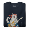 Cat Playing Guitar Japanese Ukiyo-e Unisex Premium Sweatshirt -