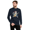 Cat Playing Guitar Japanese Ukiyo-e Unisex Premium Sweatshirt -