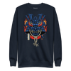 Samurai Mask with Fiery Eyes Ukiyo-e Unisex Premium Sweatshirt