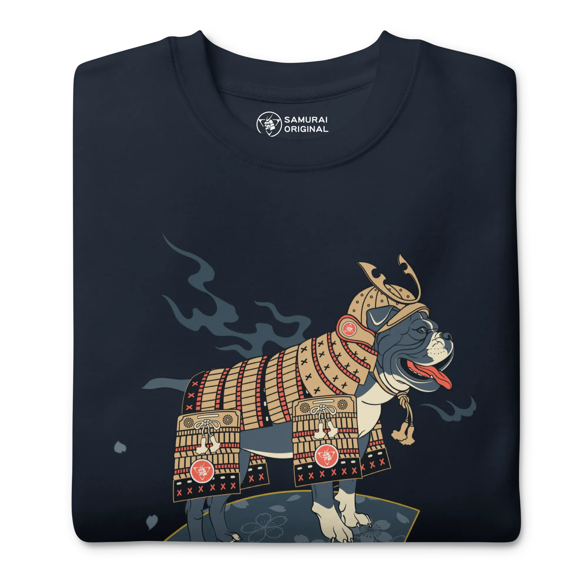 Samurai Bulldog Japanese Ukiyo-e Unisex Premium Sweatshirt - Samurai Original