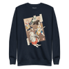 Cat Band Music Japan Ukiyo-e Unisex Premium Sweatshirt - Navy Blazer / S