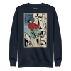 Samurai Rock Climbing Extreme Sport Ukiyo-e Unisex Premium Sweatshirt