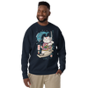 Samurai Cat Love Fish 2 Ukiyo-e Funny Unisex Premium Sweatshirt