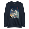 Samurai Astronomy Telescope Ukiyo-e Unisex Premium Sweatshirt