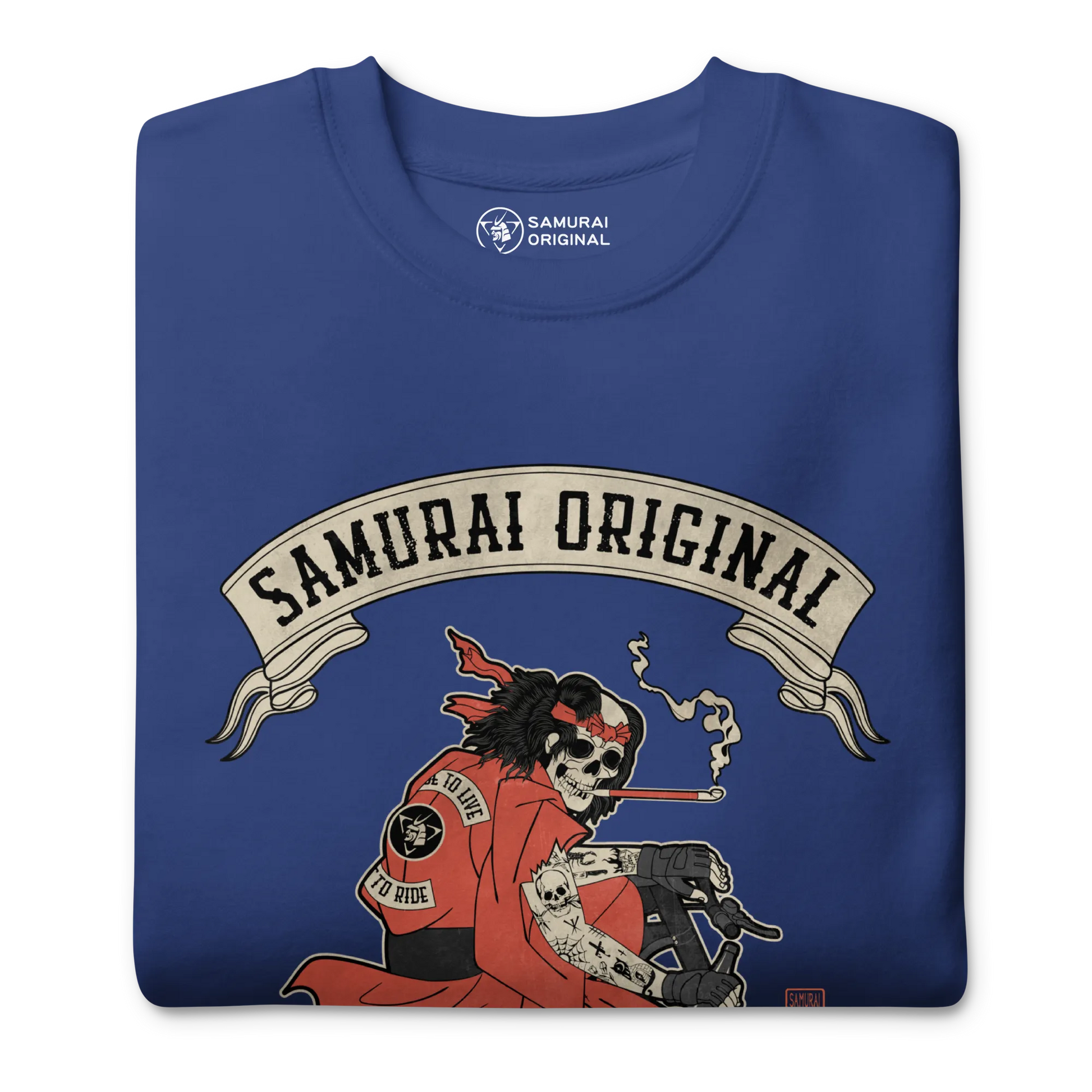 Samurai Choppers Biker Japanese Ukiyo-e Unisex Premium Sweatshirt - Samurai Original