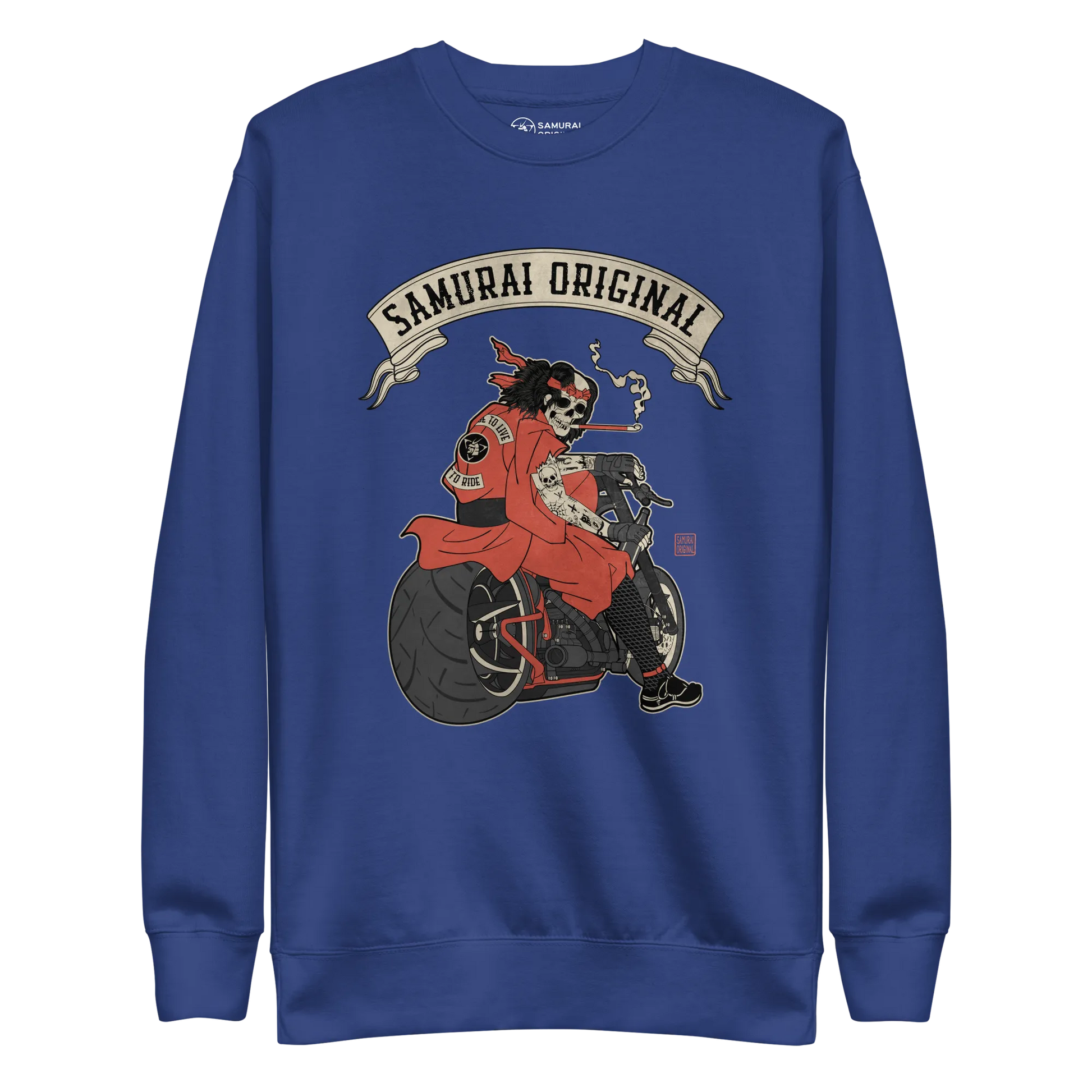 Samurai Choppers Biker Japanese Ukiyo-e Unisex Premium Sweatshirt - Samurai Original