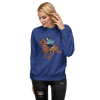 Onna Bugeisha Riding Horse Japanese Ukiyo-e Unisex Premium Sweatshirt - Samurai Original