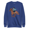 Onna Bugeisha Riding Horse Japanese Ukiyo-e Unisex Premium Sweatshirt - Samurai Original