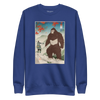 Samurai Hunts Sasquatch Japanese Ukiyo-e Unisex Premium Sweatshirt - Team Royal / S