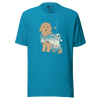 Golden Doodle Dog Funny Japanese Ukiyo-e Unisex T-shirt - Aqua / S