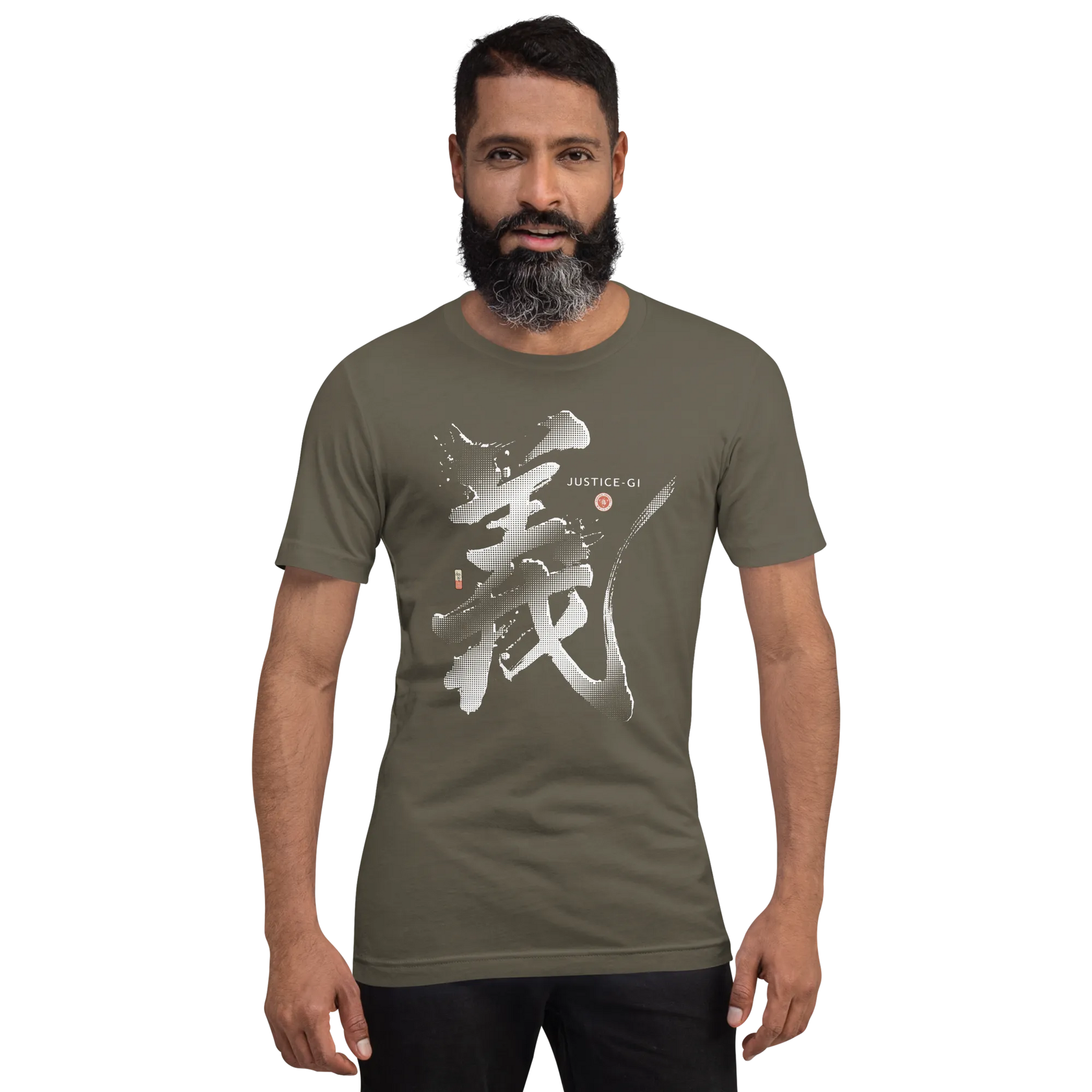 Justice-Gi Seven Virtues Of Bushido Japanese Kanji Calligraphy Unisex T-Shirt -