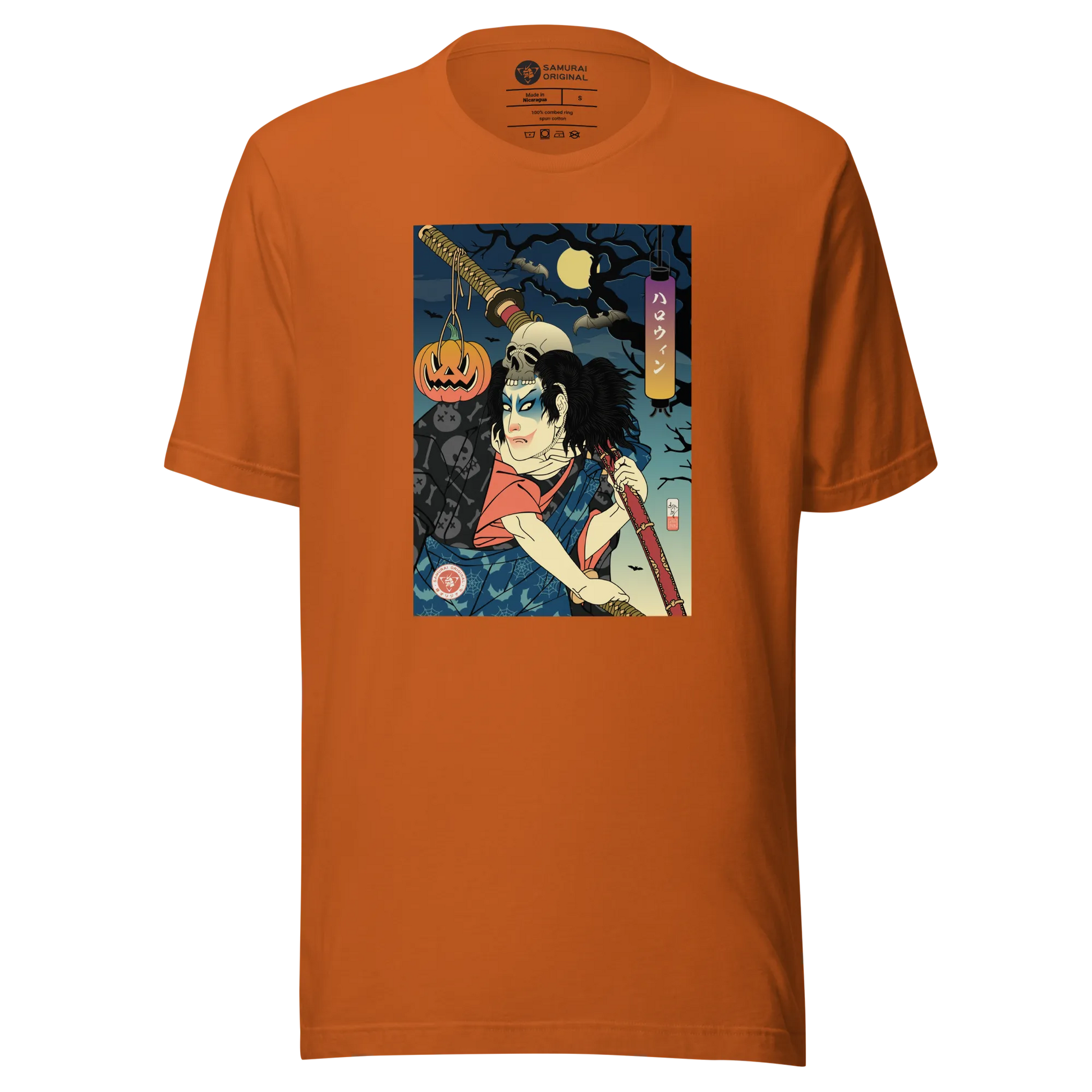 Halloween Samurai Joker Japanese Ukiyo-e Unisex T-Shirt - Autumn / S