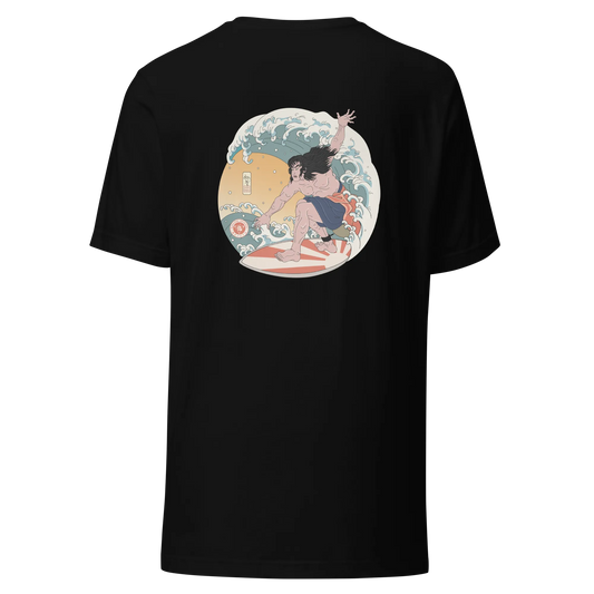 Samurai Surfing 2 Water Sport Ukiyo-e Back Unisex T-Shirt -