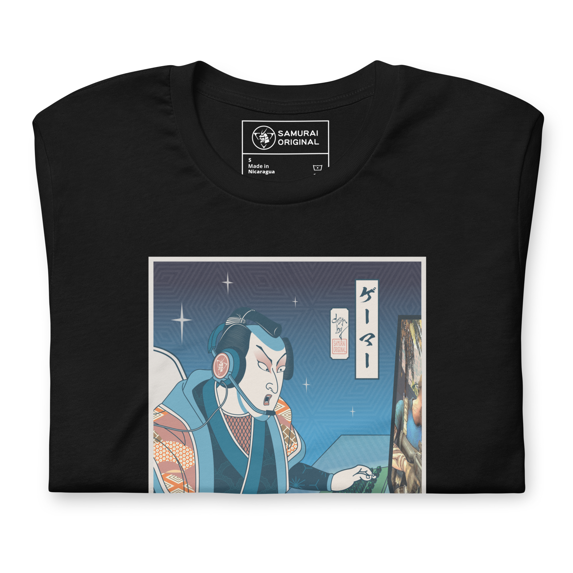 Samurai Gamer Streamer Ukiyo-e Unisex T-Shirt - Samurai Original