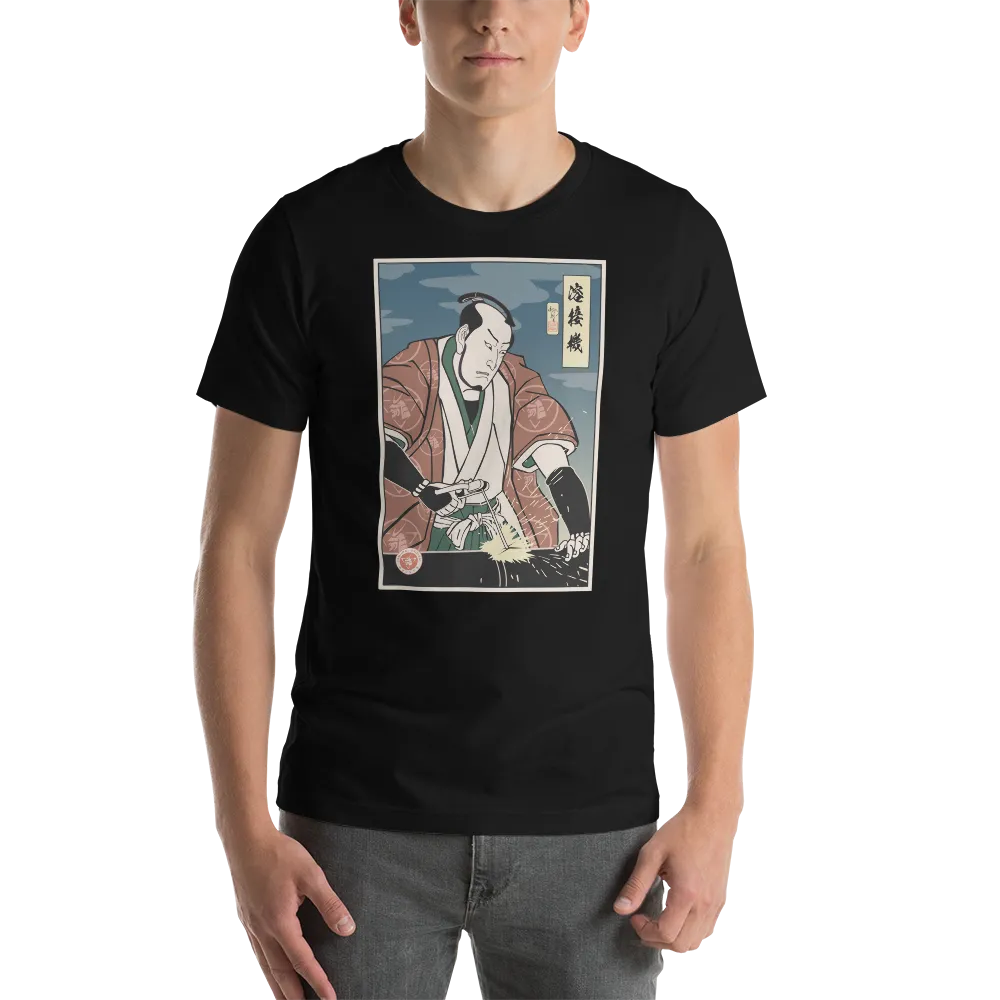 Samurai Welder Mechanic Ukiyo-e Unisex T-Shirt - Samurai Original