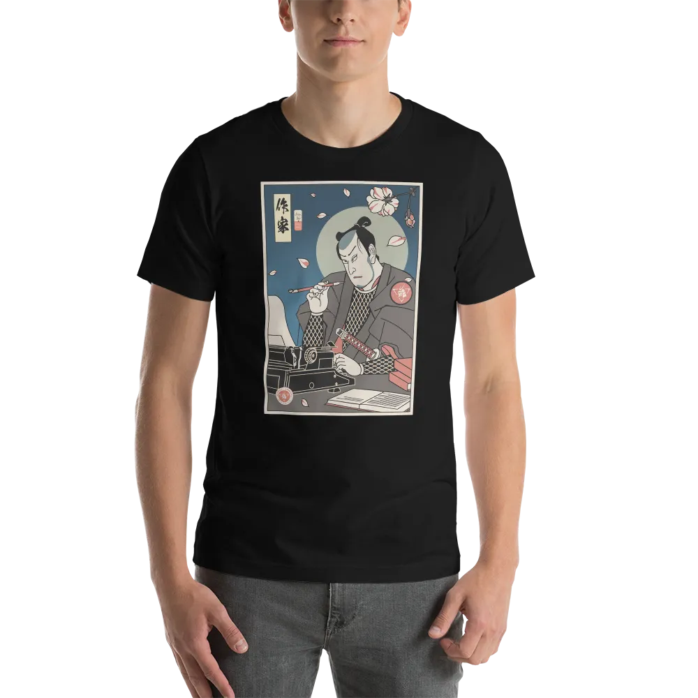 Samurai Writer Book Ukiyo-e Unisex T-Shirt - Samurai Original