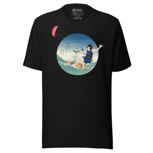 Samurai Kiteboarding Ukiyo-e Unisex T-shirt