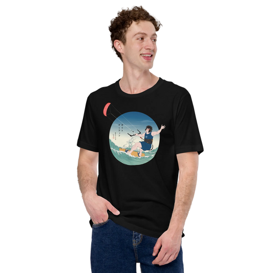 Samurai Kiteboarding Ukiyo-e Unisex T-shirt