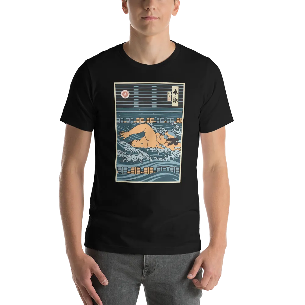 Samurai Swim Water Sport Ukiyo-e Unisex T-Shirt -