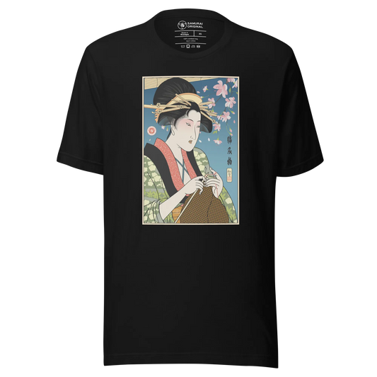 Geisha Knitting Mom Japanese Ukiyo-e Unisex T-Shirt 2 - Black / S