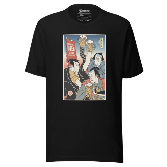 Samurai Drink Beer Ukiyo-e Funny 5 Unisex T-shirt