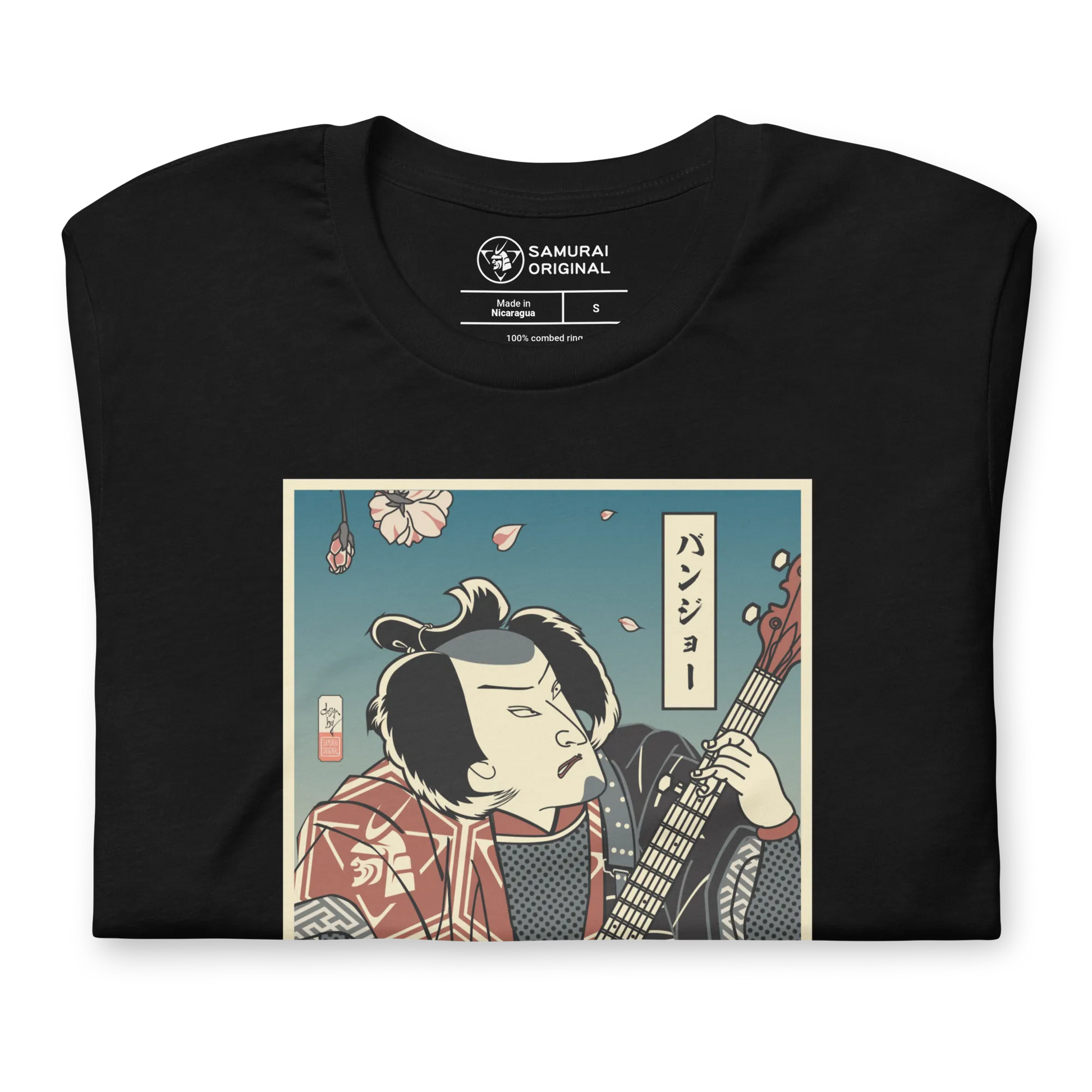 Samurai Banjo Player Music Ukiyo-e Unisex T-Shirt - Samurai Original