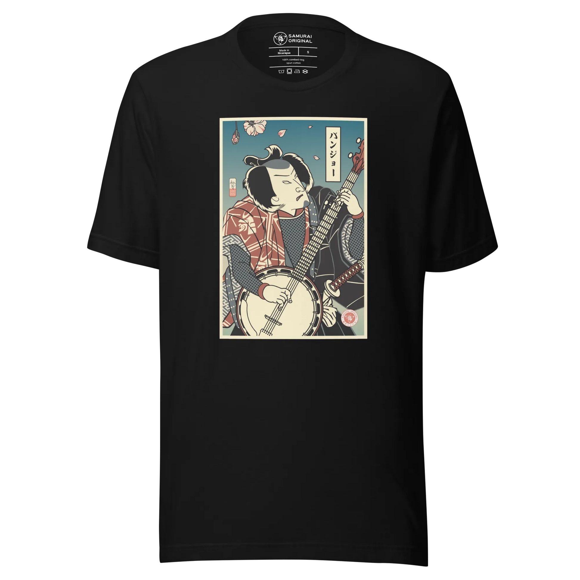 Samurai Banjo Player Music Ukiyo-e Unisex T-Shirt - Samurai Original